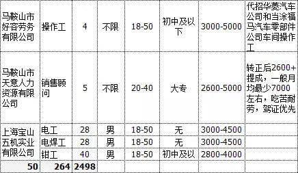 马鞍山最新招聘信息概览 2017年概览